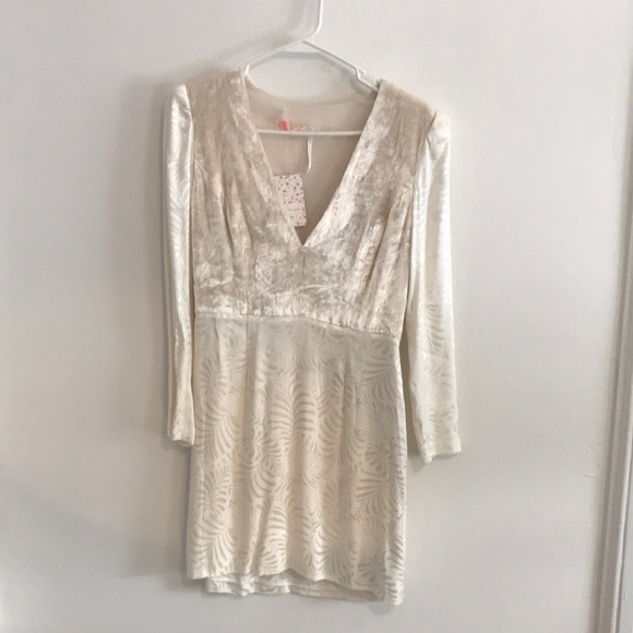 Free People Ivory Velvet Dress - Picture 4 of 5